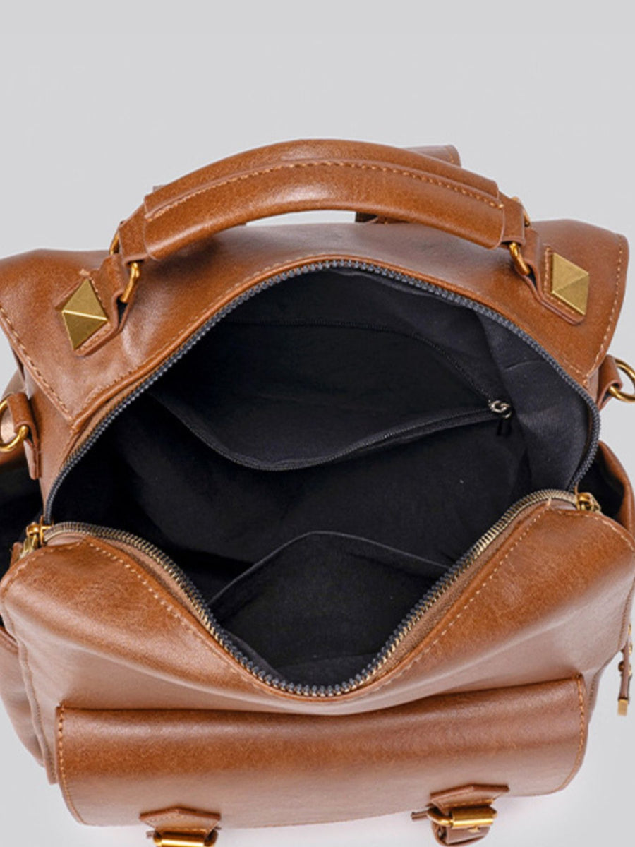 cognac brown backpack