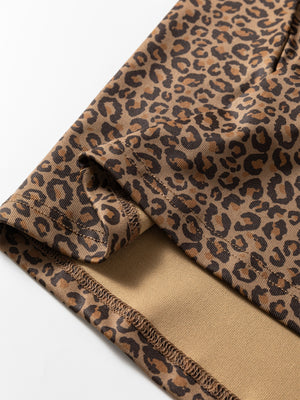 Leopard print relaxed fit t-shirt detail showing hem and stitching