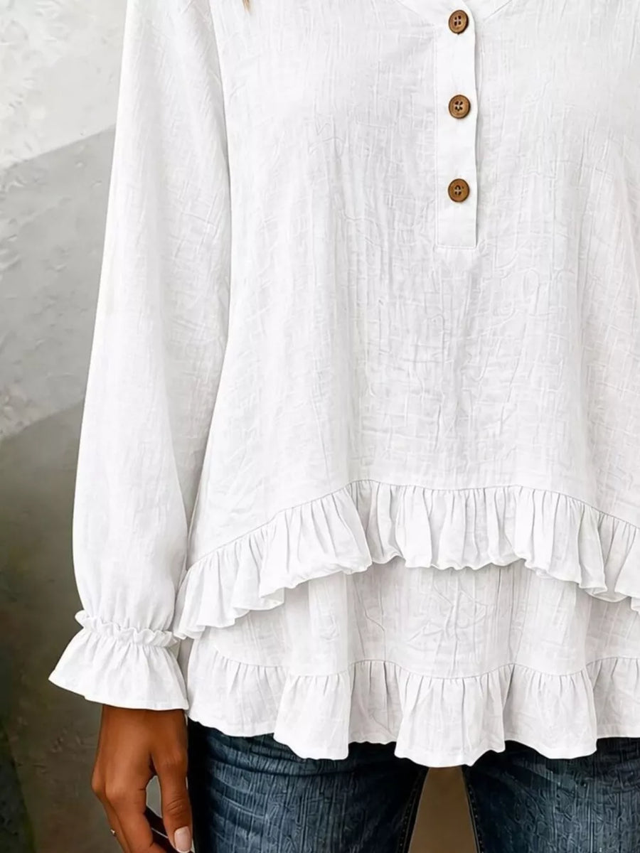 romantic blouse in Dusty Pink with v-neck