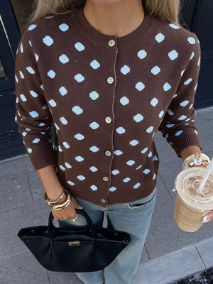 42% acrylic, 28% polyamide, 30% polyester Care instructions: Machine wash cold cardigan in Brown with regular silhouette