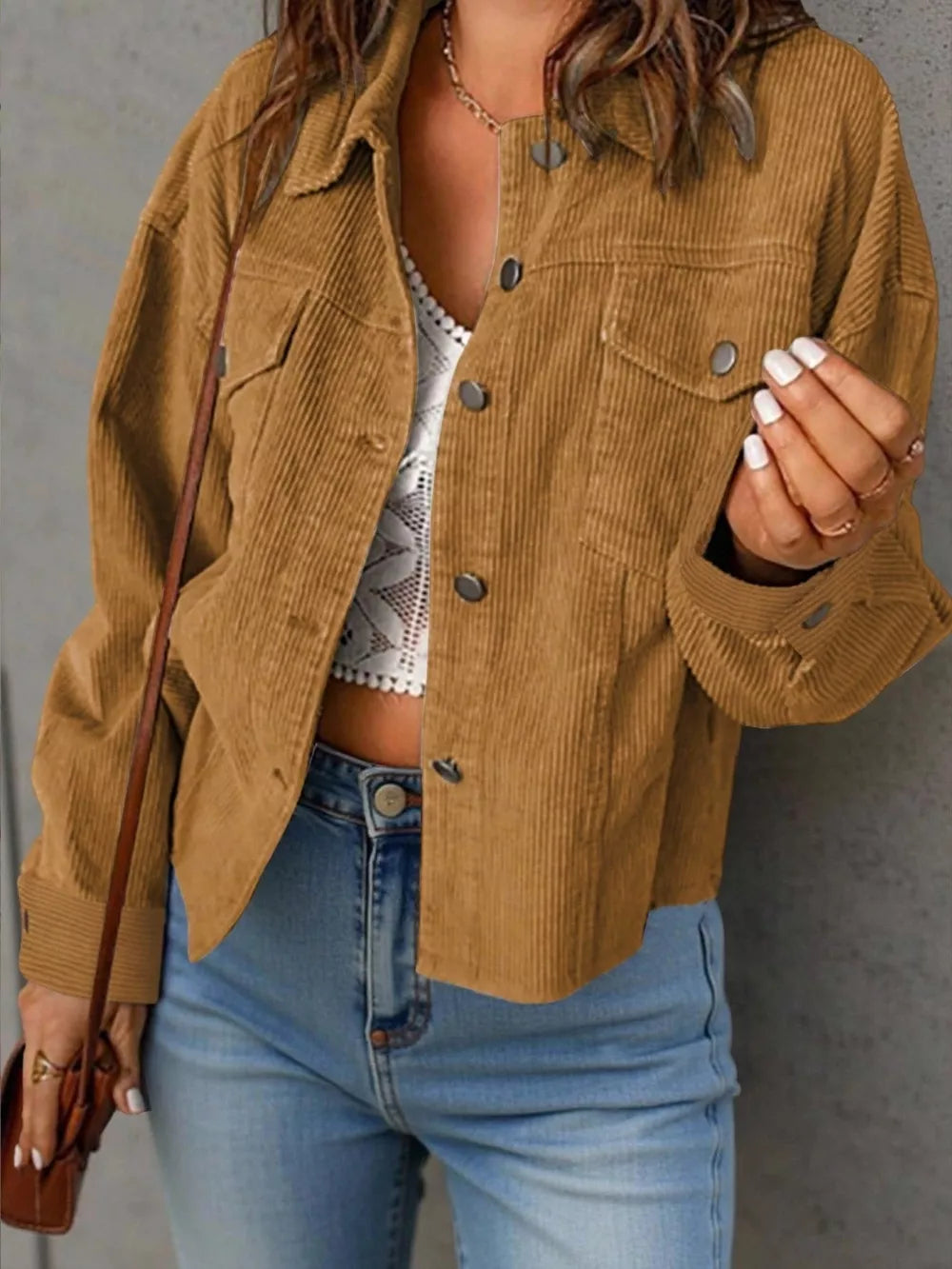 Light Green relaxed shacket with collared