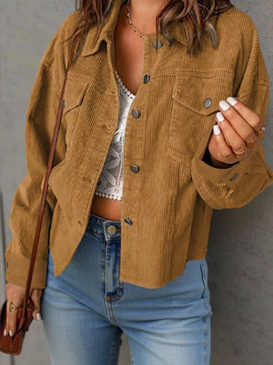Light Green relaxed shacket with collared