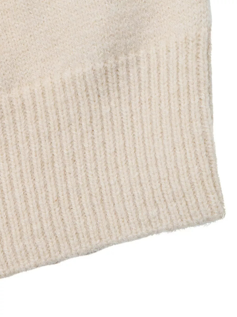 Elegant Lace Trim Round Neck Sweater option 9