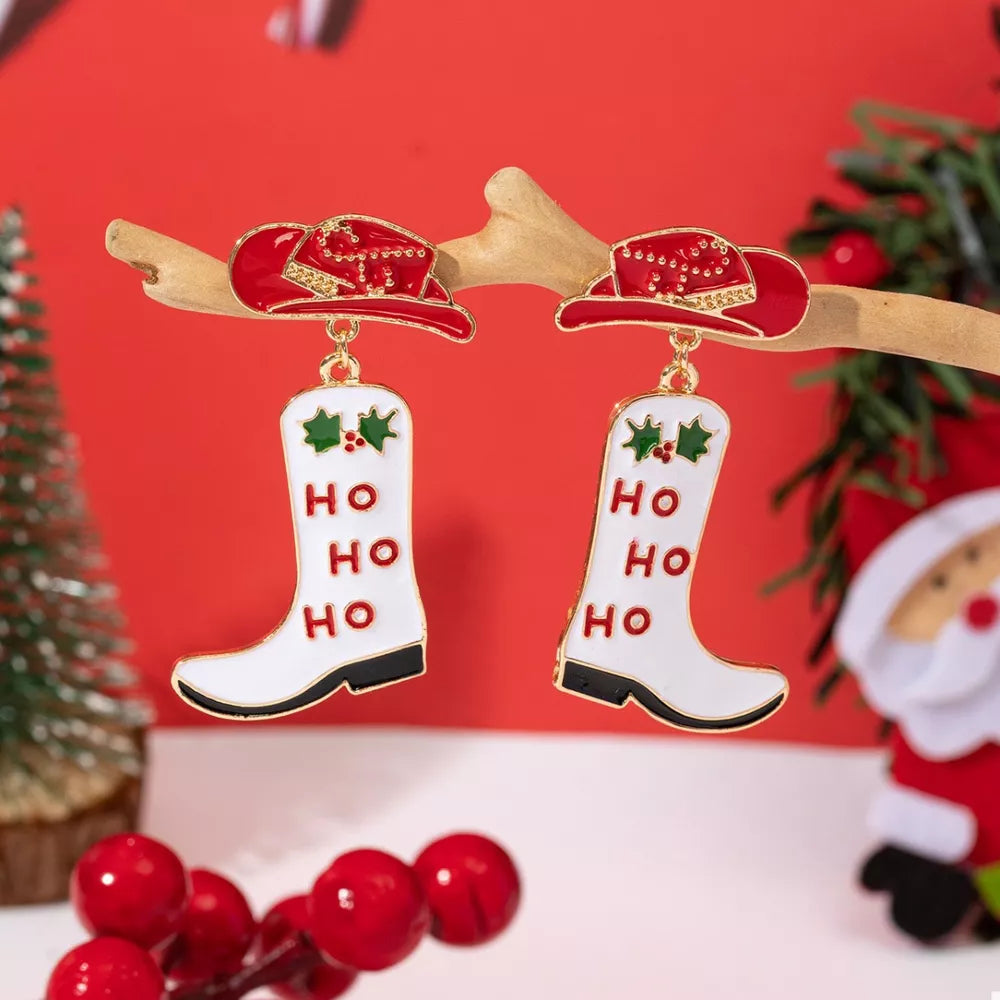 red earrings with graphic and n/a