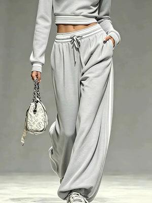 lounge set in Gum Leaf with drawstring and cropped, full-length