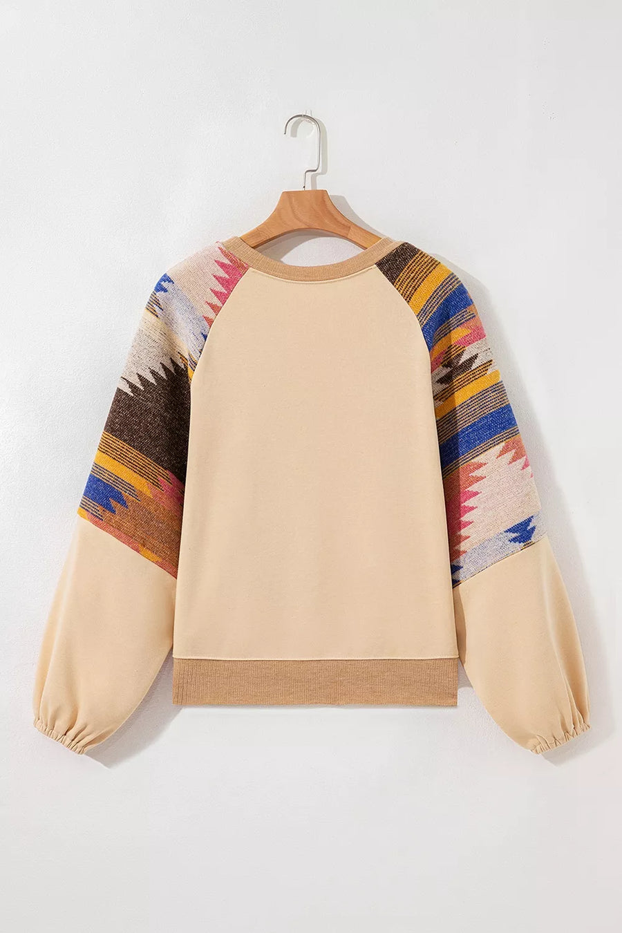 Sequined Rodeo Graphic Aztec Bubble Sleeve Sweatshirt option 6