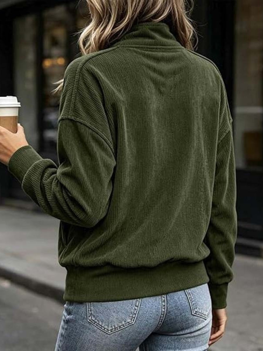 sweatshirt featuring ribbed knit in Apricot with 100% polyester Care instructions: Machine wash cold texture