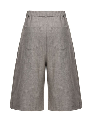 95%polyester,5%spandex Care instructions: Machine wash cold capri pants in Khaki with wide-leg silhouette