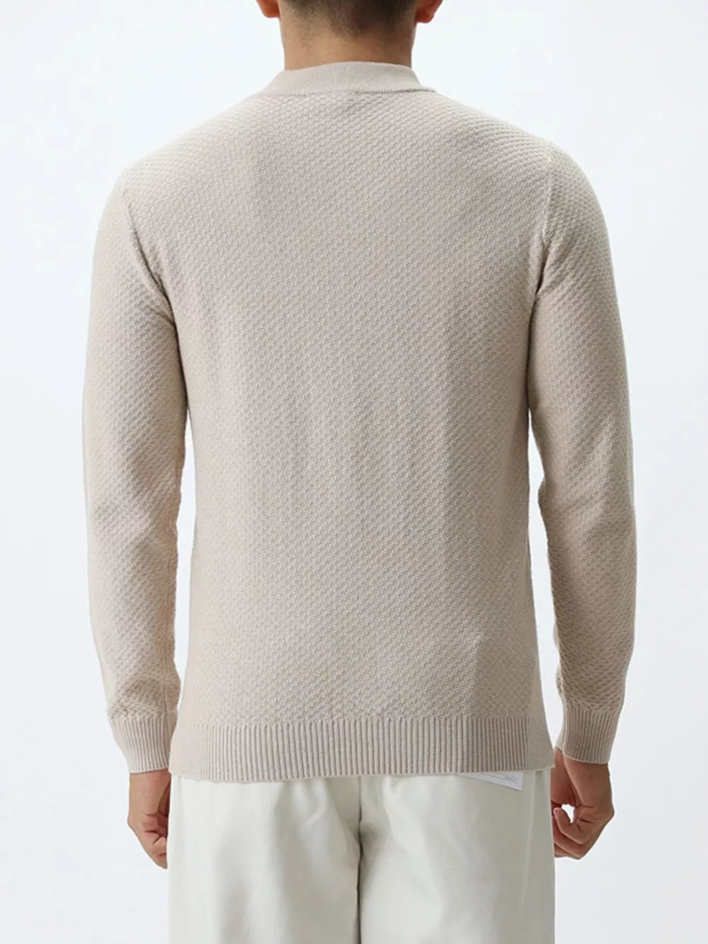 Army Green mock neck sweater featuring plus-size and geometric
