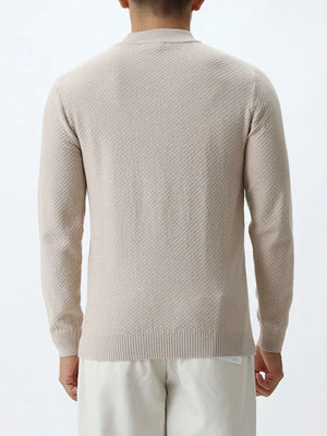 Army Green mock neck sweater featuring plus-size and geometric