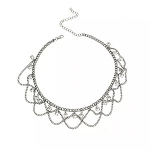 necklace in clear with 18K gold-plated and choker