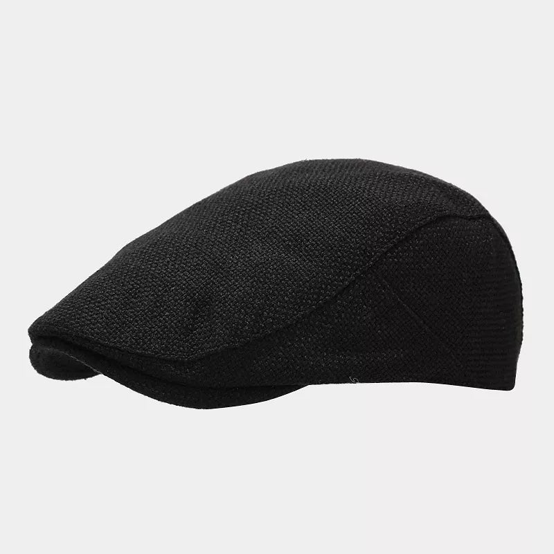 cap in black featuring short brim and fitted fit