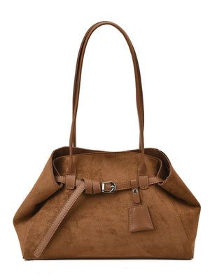 Buckle Detail Medium Shoulder Bag in Black with buckle detail