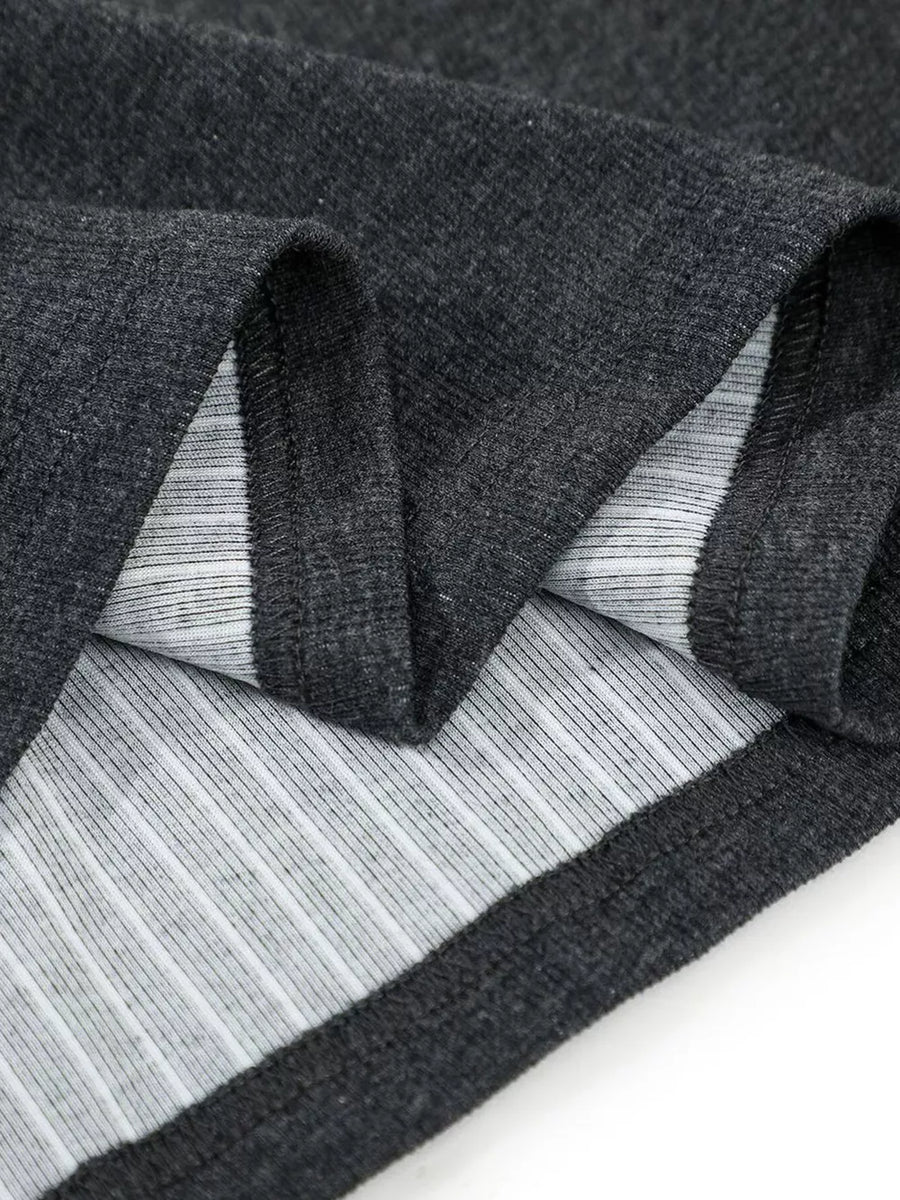 White Textured Ribbed Henley T-shirt For Men