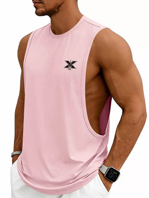 Blush Pink Men's Full Size Round Neck Tank Plus Size