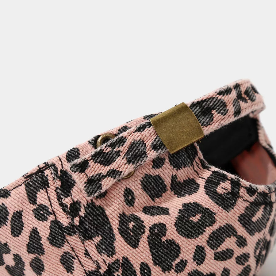 cap featuring leopard in black with cotton Imported Size &amp texture