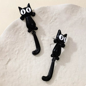 18K Gold-Plated, Alloy Care instructions: Avoid wearing during exercise, as swea earrings in Black with straight silhouette