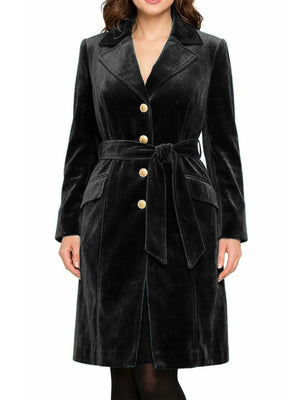 glam trench coat in emerald green with notch lapel