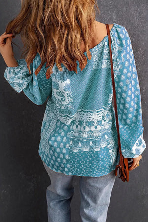 blouse featuring paisley in cream with 100% polyester Care instructions: Machine wash cold texture