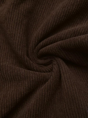High-waisted Wide-leg Pants in Coffee Brown with pocketed