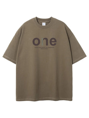 Casual oversized men's sage graphic t-shirt with crew neck and cotton fabric.
