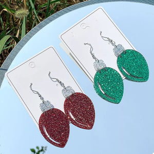 earrings in burgundy featuring glitter detail and drop fit