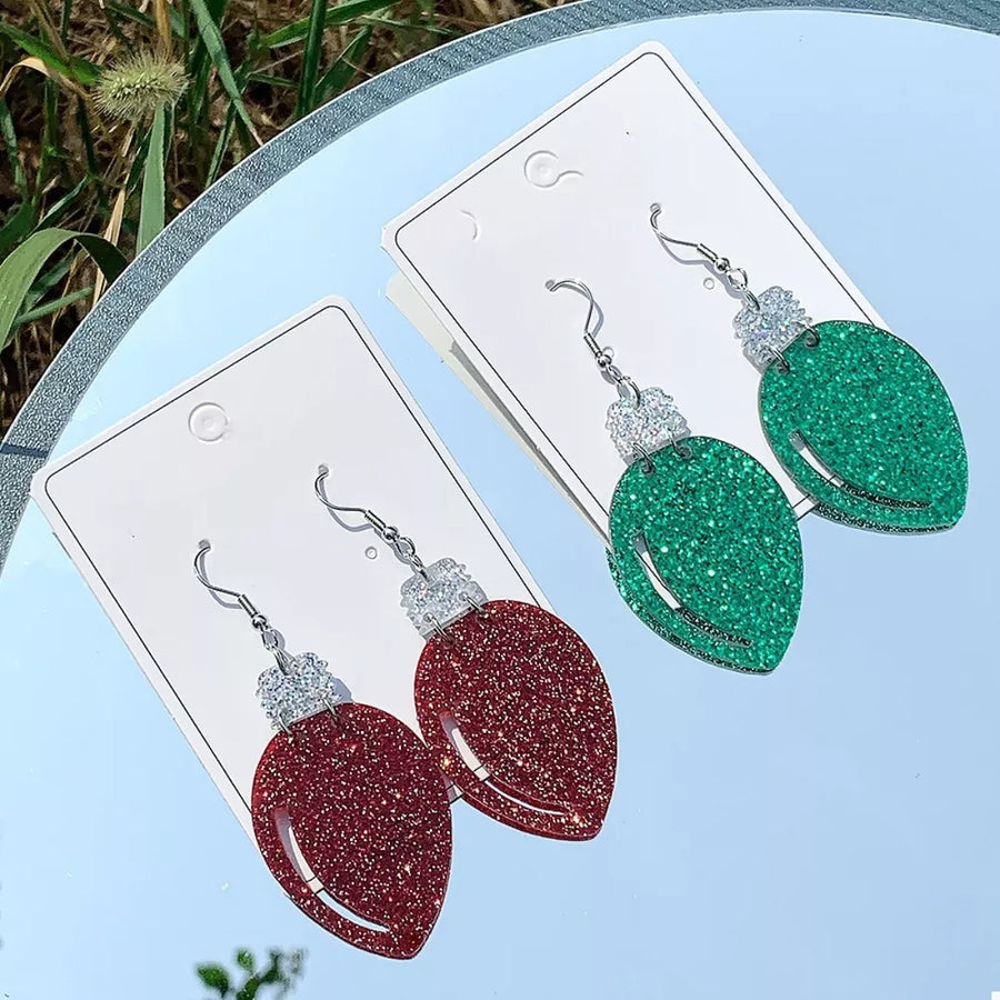 earrings in burgundy featuring glitter detail and drop fit