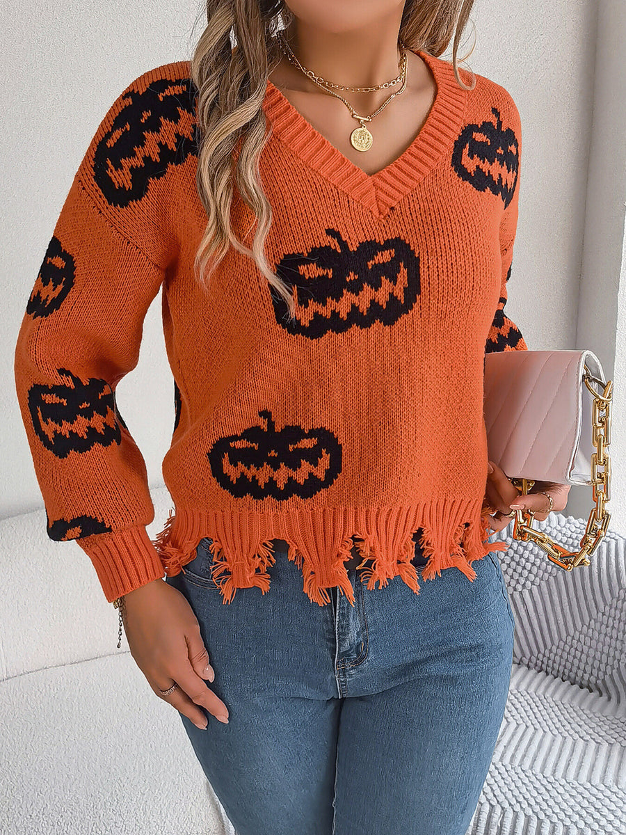 pullover sweater in light gray with v-neck and long sleeve