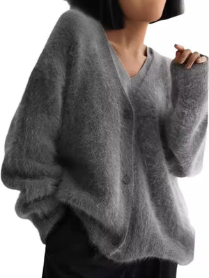classic cardigan in Camel with v-neck