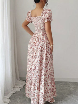 Floral Print Puff Sleeve Maxi Dress option 5