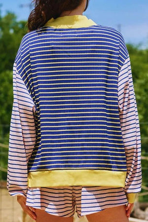 Stripe Color Block Ribbed Knit Two-piece Set in this colorway