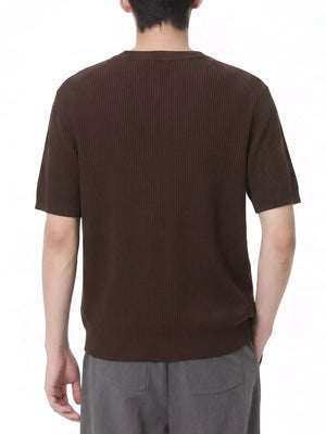 t-shirt in Grey with ribbed and hip-length