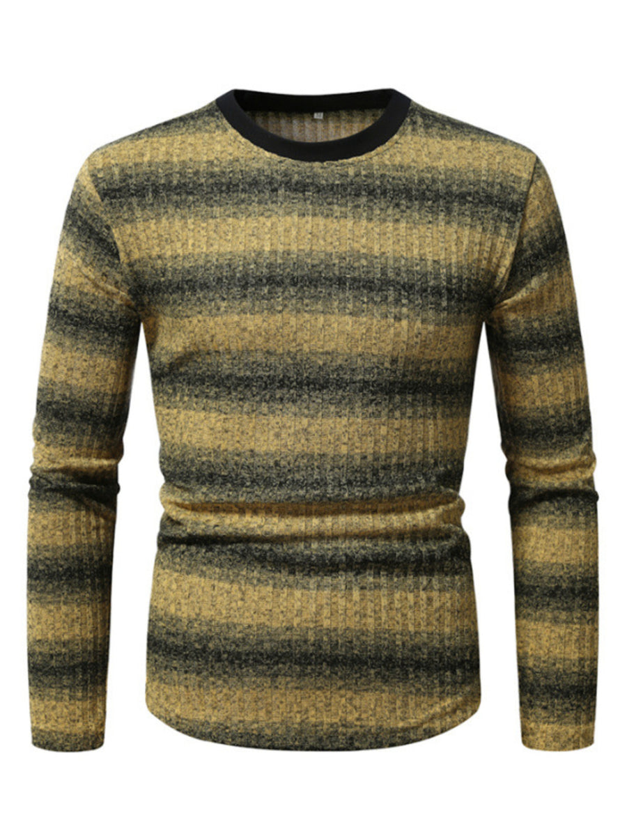 black t-shirt with striped and crew neck