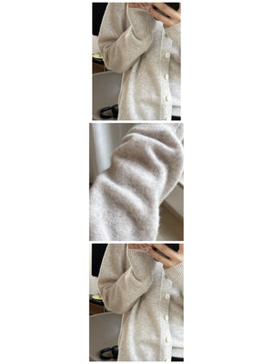 Light Oatmeal oversized cardigan with v-neck