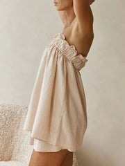 Full Size Strapless Top & High-waisted Skirt Set, view 14