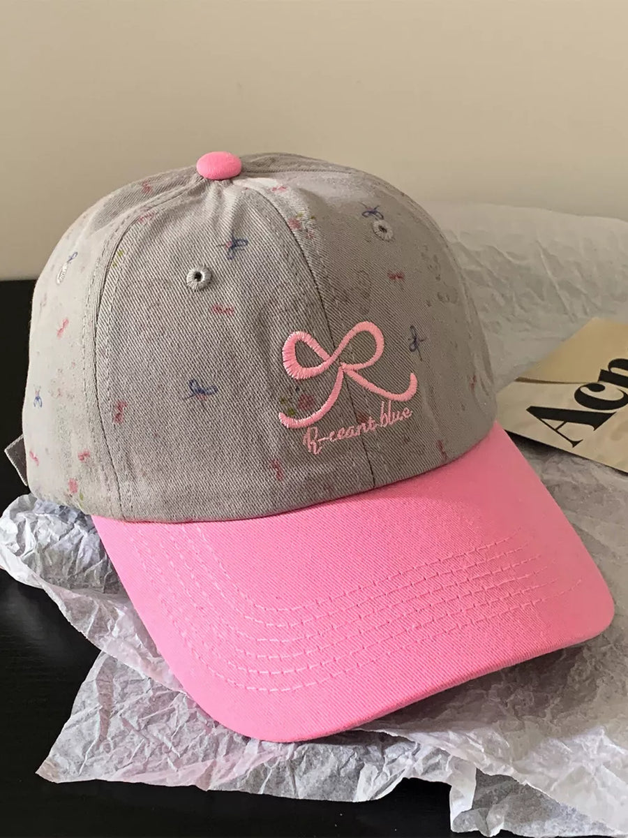 Ivory Bow Embroidered Baseball Cap