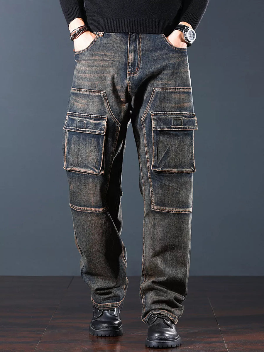 Men's Vintage Wash Cargo Jeans in this colorway