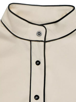Contrast Trim Long Sleeve Shirt option 9
