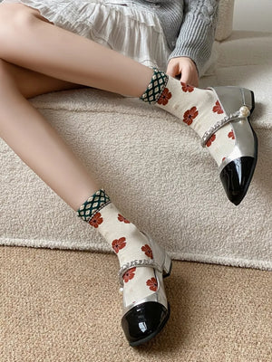 cotton Imported Size &amp socks in Off-white with fitted silhouette