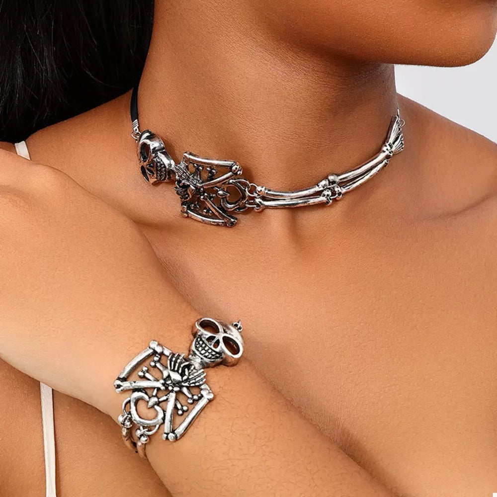 silver ACCESSORIES with skull motif and n/a