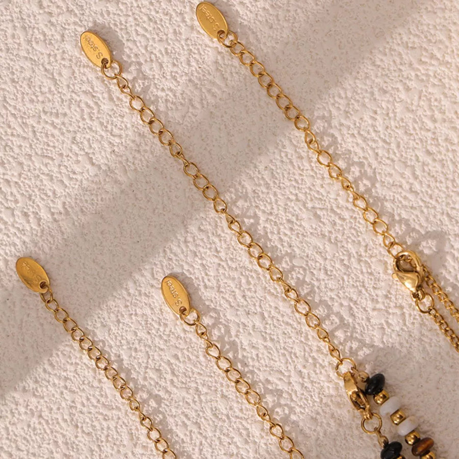 brown necklace with clasp and beaded