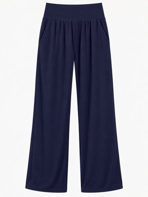 wide-leg pants in Dark Coffee with pocketed and full-length