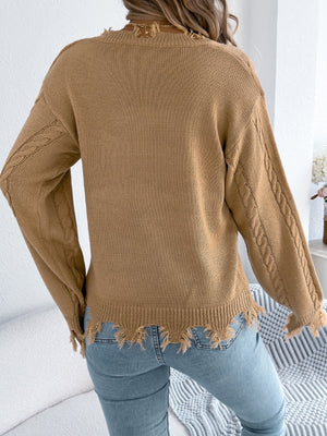 v-neck sweater in Orange
