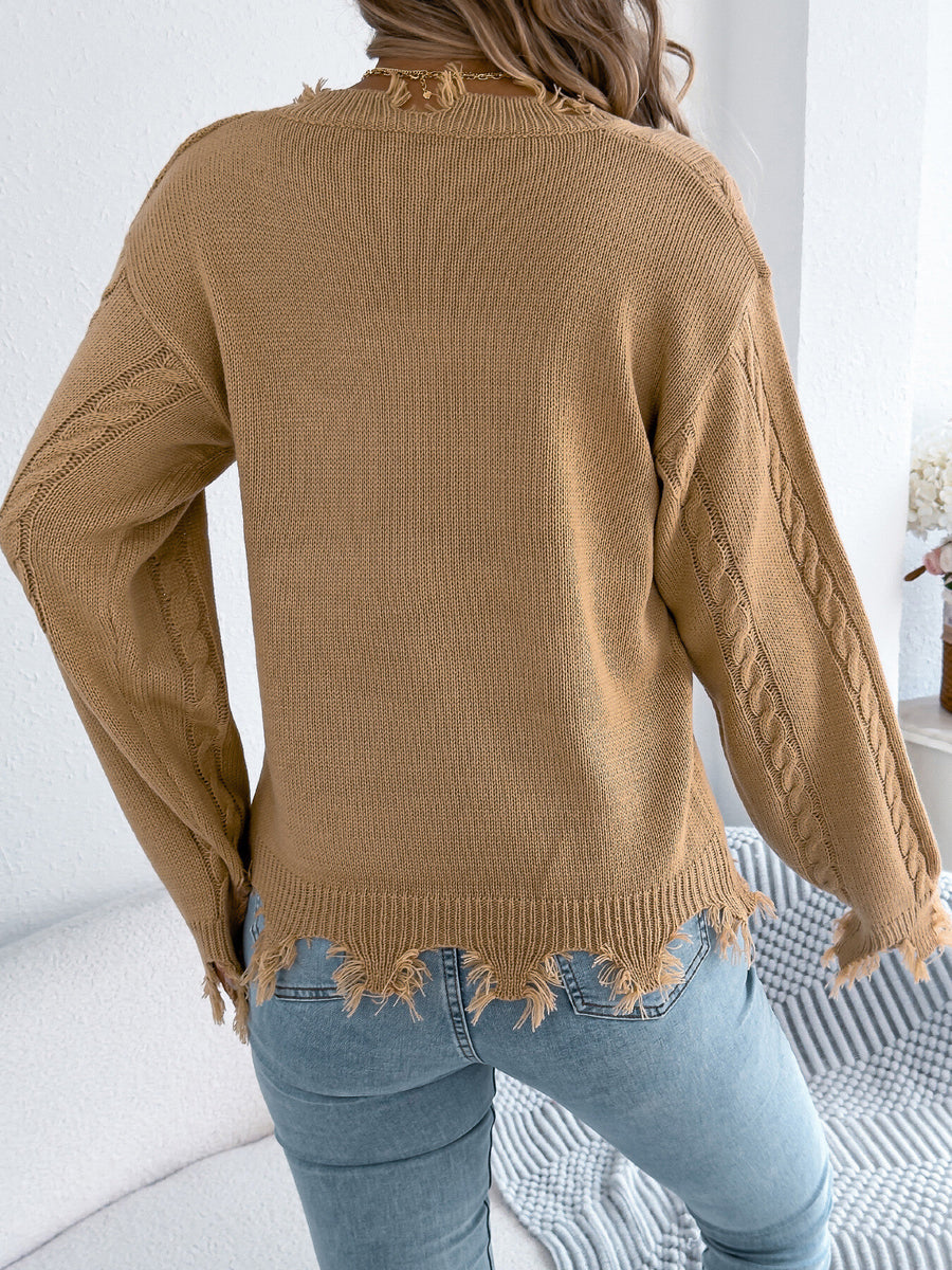 v-neck sweater in Orange