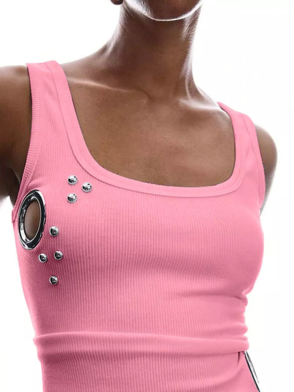 black tank top with hip-length and pullover