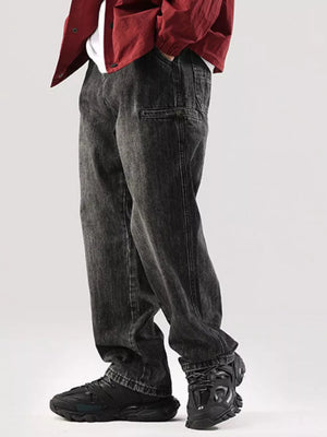 Black with Men S Vintage Wash Relaxed Fit Jeans