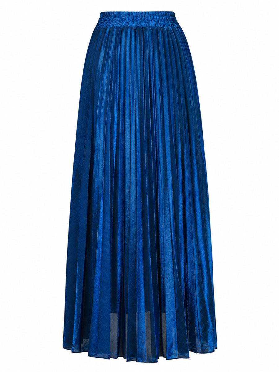 metallic gold maxi skirt