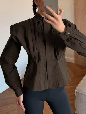 modern button-up shirt in White with collared