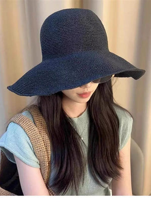 Brown Wide Brim Cotton Sun Hat
