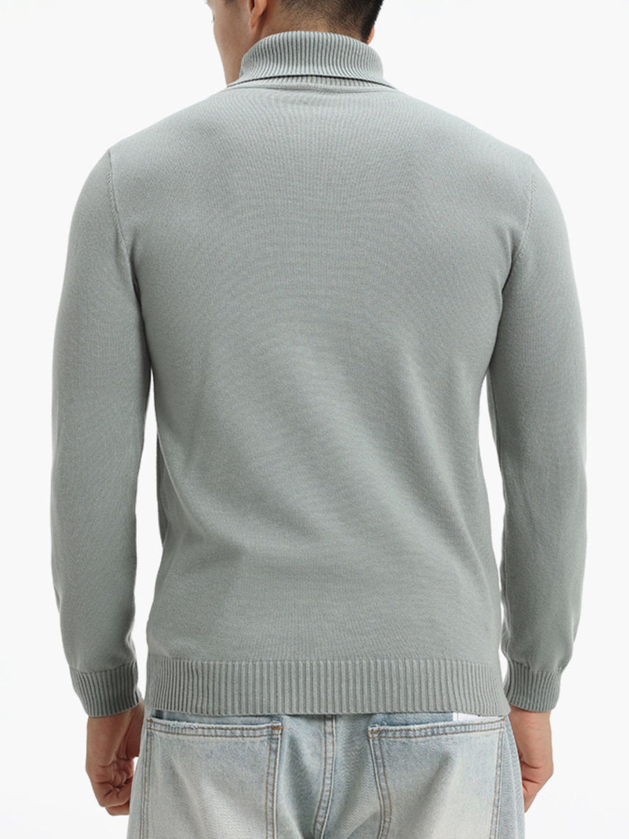 95%polyester,5%spandex Care instructions: Machine wash cold turtleneck sweater in Army Green with slim silhouette